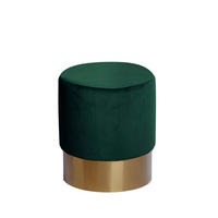 HOCKER in Holz, Textil, Holzwerkstoff Dunkelgrün  - Dunkelgrün/Goldfarben, Basics, Holz/Holzwerkstoff (35/42cm) - Kayoom