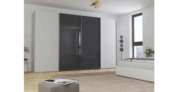 SCHWEBETÜRENSCHRANK 361/235/68 cm 4-türig  - Chromfarben, KONVENTIONELL, Glas/Holzwerkstoff (361/235/68cm) - Novel