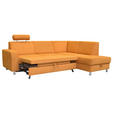 ECKSOFA in Chenille Gelb  248/198 cm  - Chromfarben/Gelb, Design, Kunststoff/Textil (248/198cm) - Xora
