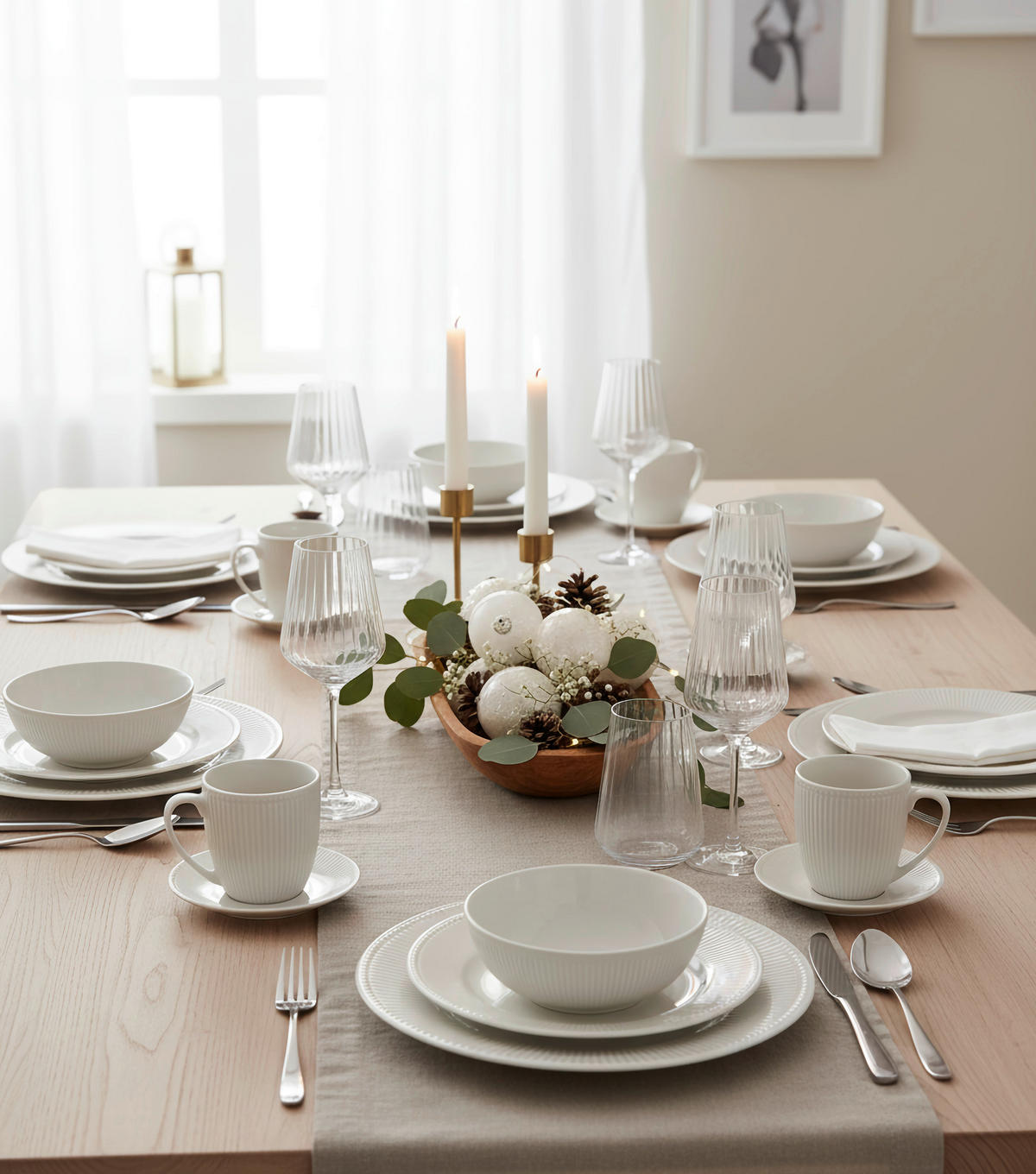 KOMBI SERVIS    24-dijelni   NELE  - bijela, Konvencionalno, keramika - Landscape