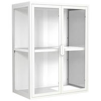 HÄNGEVITRINE in Weiß   - Transparent/Weiß, Design, Glas/Metall (60/80/35cm) - MID.YOU