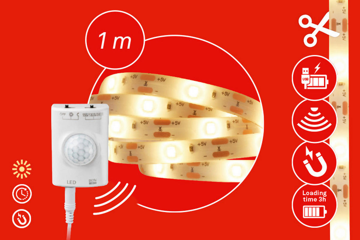 LED-STRIP 100 cm  - Weiß, Basics, Kunststoff (100cm)