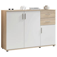 KOMMODE Bobby  in 120/84/35 cm  - Silberfarben/Schwarz, KONVENTIONELL, Holzwerkstoff/Kunststoff (120/84/35cm) - Carryhome