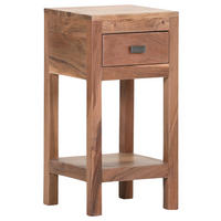 BEISTELLTISCH 30/30/60 cm Akazie massiv quadratisch  - Schwarz, LIFESTYLE, Holz/Metall (30/30/60cm) - Landscape