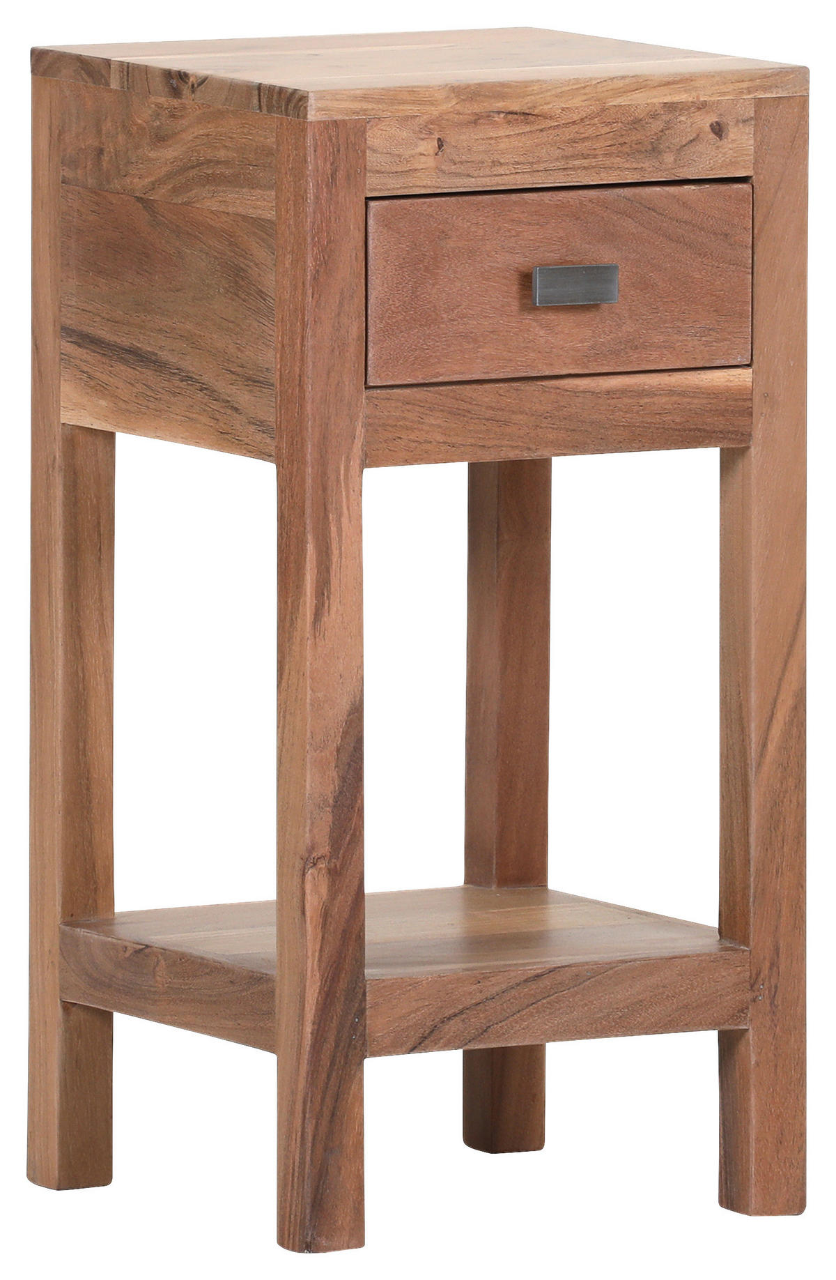 BEISTELLTISCH 30/30/60 cm Akazie massiv quadratisch  - Schwarz, LIFESTYLE, Holz/Metall (30/30/60cm) - Landscape