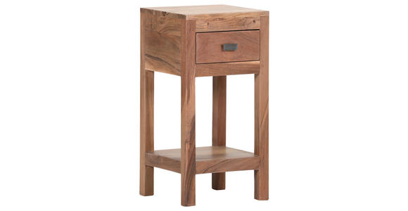 BEISTELLTISCH 30/30/60 cm Akazie massiv quadratisch  - Schwarz, LIFESTYLE, Holz/Metall (30/30/60cm) - Landscape