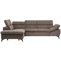 ECKSOFA in Mikrofaser Taupe  - Taupe/Schwarz, Design, Kunststoff/Textil (210/279cm) - Livetastic