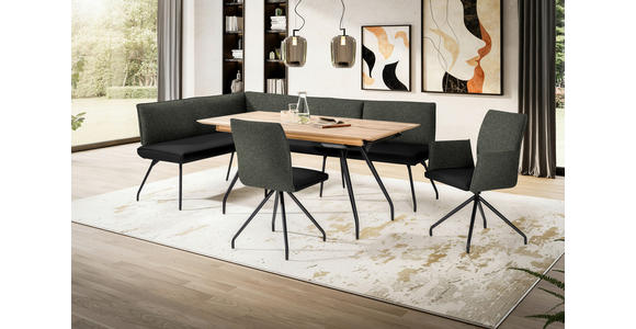 ECKBANK 165/225 cm  in Schwarz  - Schwarz, Design, Textil/Metall (165/225cm) - Moderano