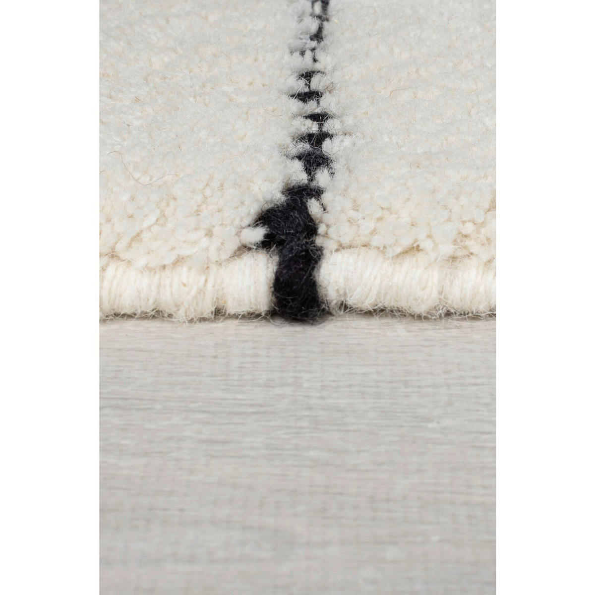 HANDWEBTEPPICH 200/290 cm DOTTIE LINEAR Schwarz, Weiß  - Schwarz/Weiß, KONVENTIONELL, Textil (200/290cm)