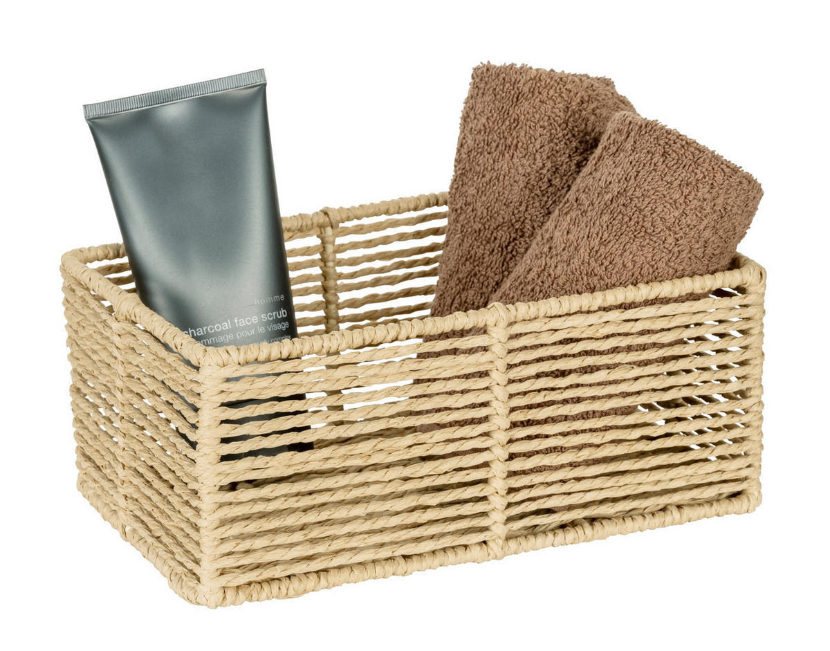 AUFBEWAHRUNGSKÖRBCHEN  - Beige, Basics, Naturmaterialien (24,5/10/15cm) - Wenko