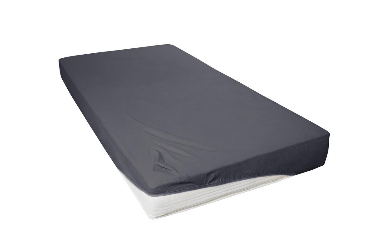 SPANNBETTTUCH ALERT  - Anthrazit, Basics, Textil (100/200cm) - Novel
