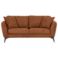 2-SITZER-SOFA Chenille Braun  - Schwarz/Braun, KONVENTIONELL, Textil/Metall (190/70/98cm) - Carryhome