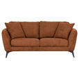 2-SITZER-SOFA  in Chenille Braun  - Schwarz/Braun, KONVENTIONELL, Textil/Metall (190/70/98cm) - Carryhome