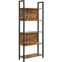 BÜCHERWAND Braun, Schwarz  - Schwarz/Braun, Basics, Holzwerkstoff/Metall (62/165/24cm) - Boxxx