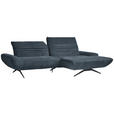 ECKSOFA  in Bouclé Blau  280/170-195 cm  - Blau/Schwarz, Design, Textil/Metall (280/170-195cm) - Dieter Knoll