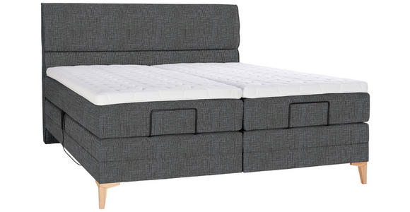 BOXSPRINGBETT 180/200 cm in Grau - Eichefarben/Grau, KONVENTIONELL, Holz/Textil (180/200cm) - Voleo