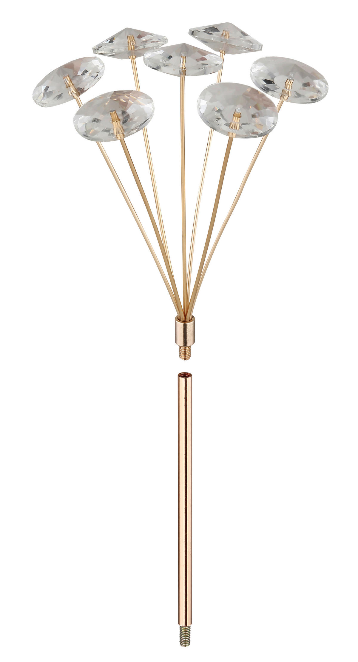 KRISTALL-DECKENLEUCHTE 60/32,5 cm   - Klar/Goldfarben, LIFESTYLE, Glas/Metall (60/32,5cm) - Globo