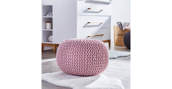 Pouf In- und Outdoor Uni Rosa 55/35 cm  - Rosa, Trend, Textil (55/35cm) - Linea Natura