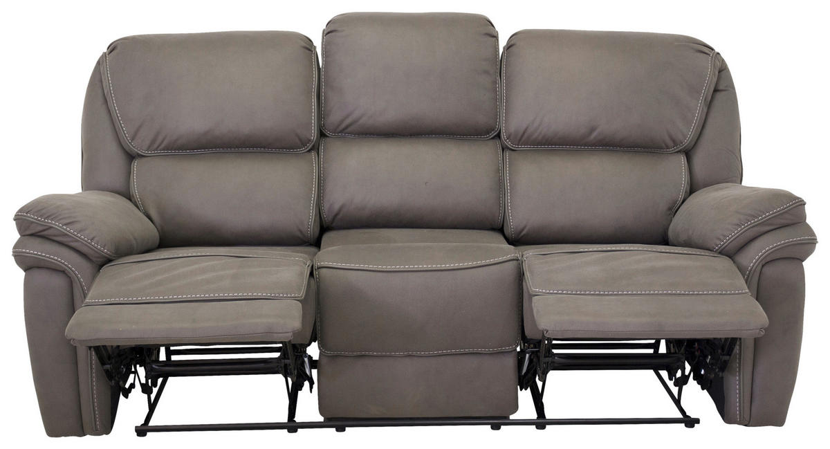 3-SITS SOFFA i grå  - grå, Design, metall/textil (206/96/98cm) - Livetastic