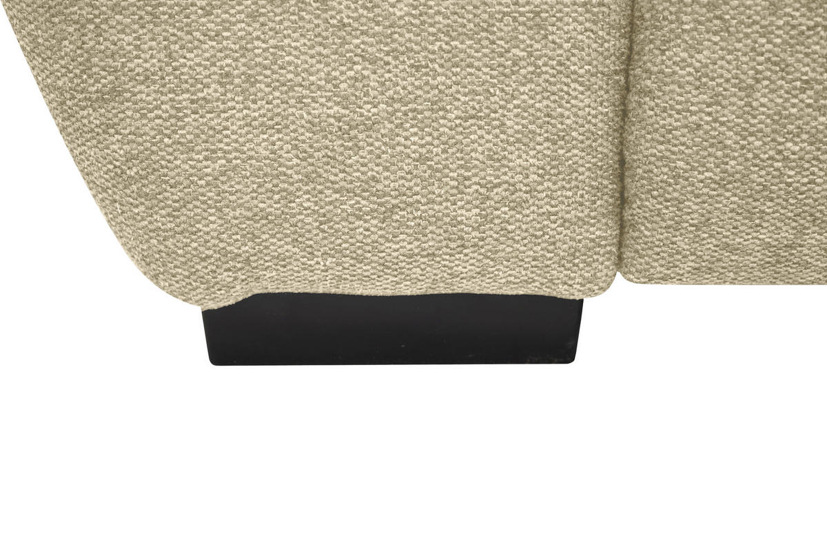 ECKSOFA in Webstoff Beige  - Beige/Schwarz, Design, Kunststoff/Textil (278/187cm) - Livetastic