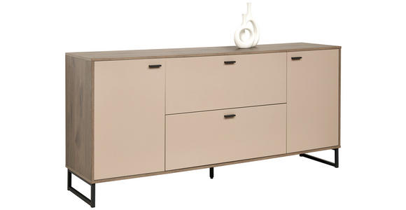 SIDEBOARD Eichefarben, Hellgrau Einlegeböden  - Eichefarben/Anthrazit, MODERN, Holzwerkstoff/Metall (184/85/44cm) - Carryhome