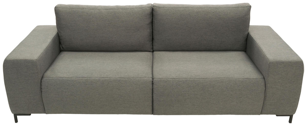 BIGSOFA in Webstoff Grau  - Schwarz/Grau, Design, Textil/Metall (242/88/88cm) - LOOKS by W.Joop