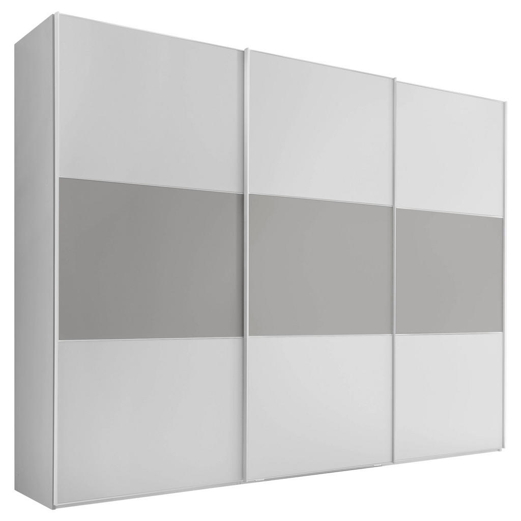 Schwebetürenschrank 298cm Includo, Weiß/grau