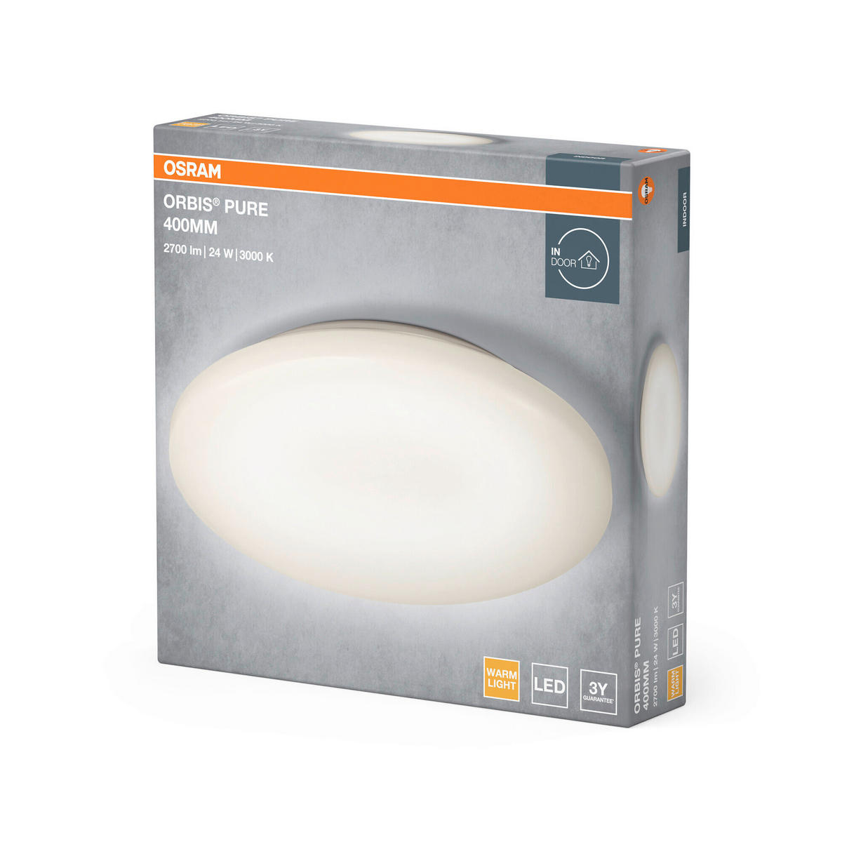 LED-DECKENLEUCHTE 40/8 cm   - Weiß, Basics, Kunststoff/Metall (40/8cm) - Osram