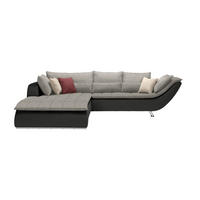 SOFFA i textil ljusgrå, mörkgrå  - mörkgrå/kromfärg, Design, metall/textil (220/300cm) - Livetastic