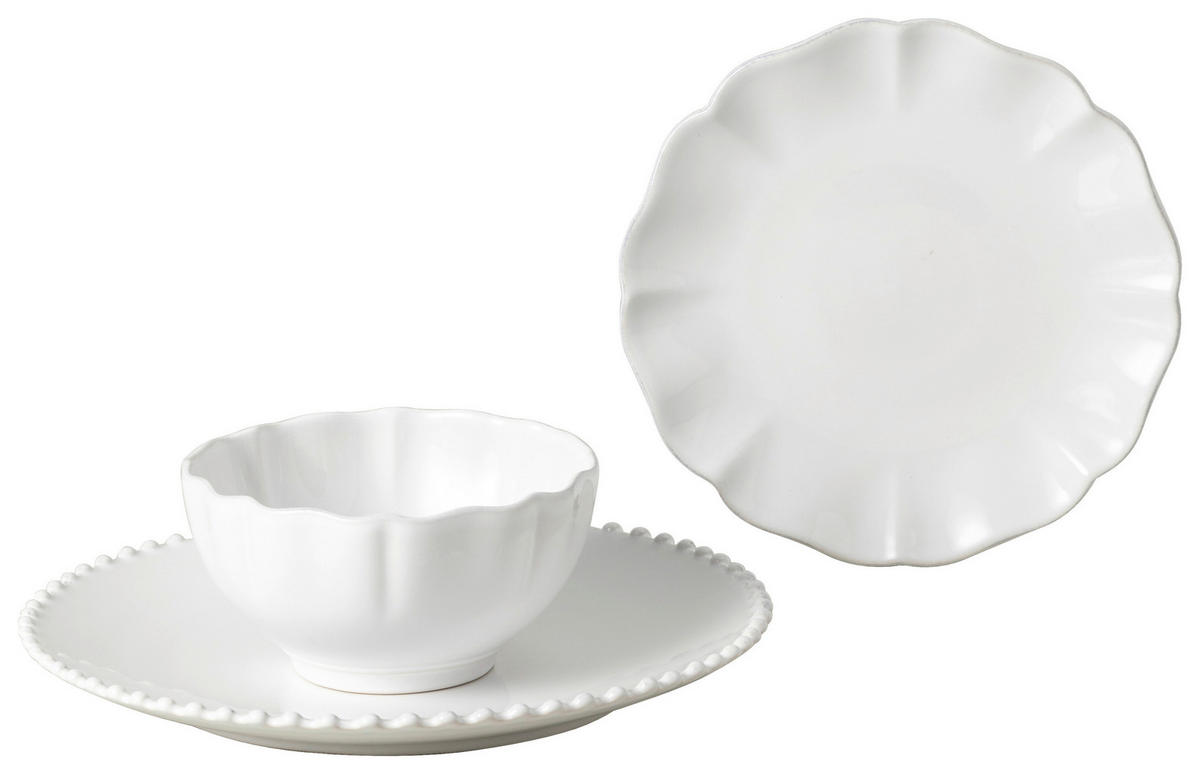 KOMBISERVICE Weiß ROSA 3-teilig 1 Personen  - Weiß, Basics, Keramik - Costa Nova