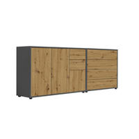 SIDEBOARD  in 184,5/73/33 cm  - Anthrazit/Schwarz, MODERN, Holzwerkstoff (184,5/73/33cm) - MID.YOU