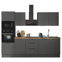 KÜCHENBLOCK   in Graphitfarben  - Schwarz/Graphitfarben, Basics, Holzwerkstoff/Metall (270/211/60cm) - Carryhome