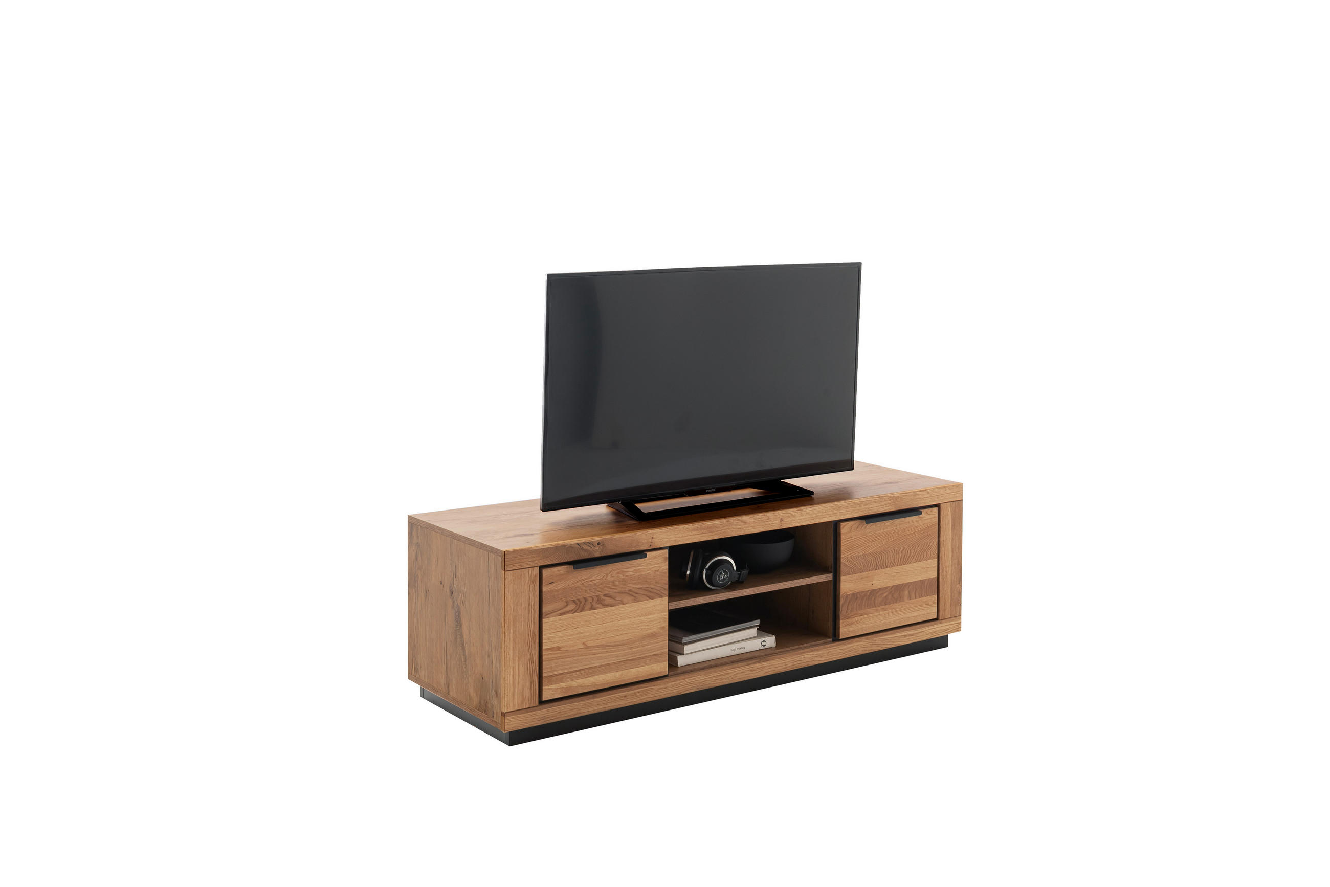 LOWBOARD  in 163/52/54 cm  - Wildeiche/Schwarz, Design, Holz/Holzwerkstoff (163/52/54cm) - MID.YOU