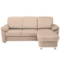 ECKSOFA in Webstoff Beige  - Chromfarben/Beige, Konventionell, Textil/Metall (220/163cm) - Beldomo System
