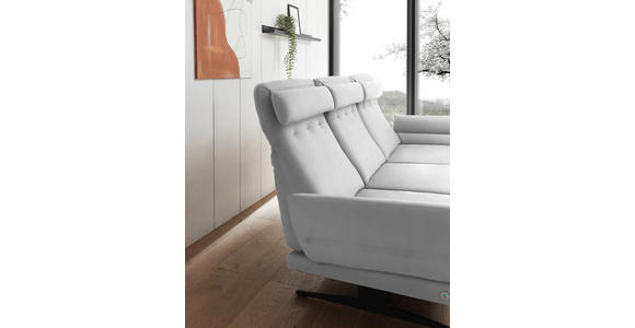 ECKSOFA Creme Flachgewebe  - Creme/Schwarz, Design, Textil/Metall (279-327/176-217cm) - Dieter Knoll