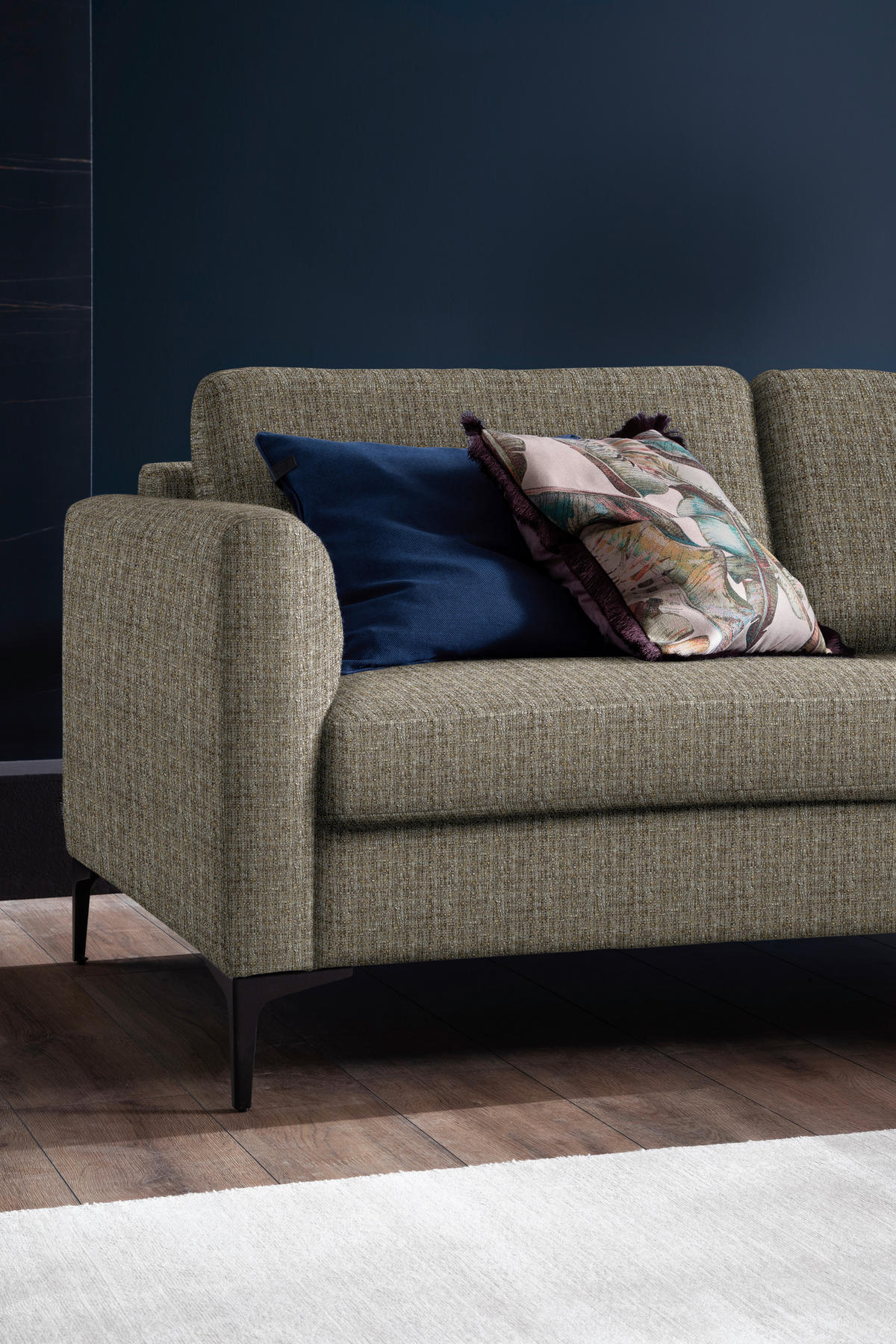 ECKSOFA in Flachgewebe Braun  310/195 cm  - Schwarz/Braun, Design, Textil/Metall (310/195cm) - Schöner Wohnen