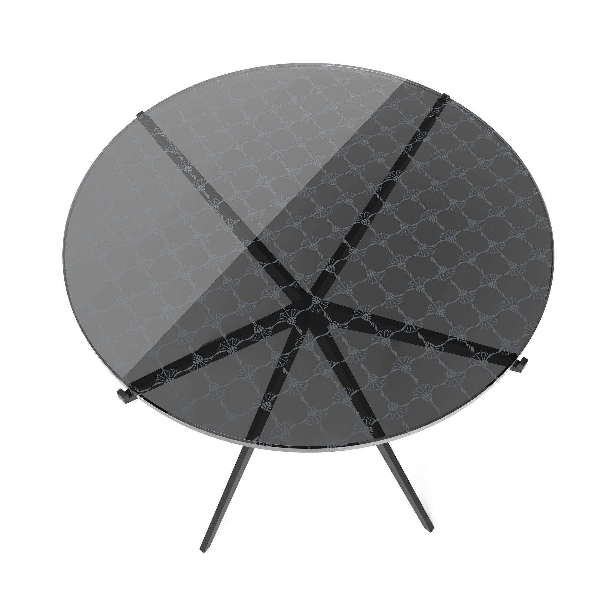 BEISTELLTISCH rund Grau  - Schwarz/Grau, Design, Glas/Metall (45/45/47cm) - Joop!