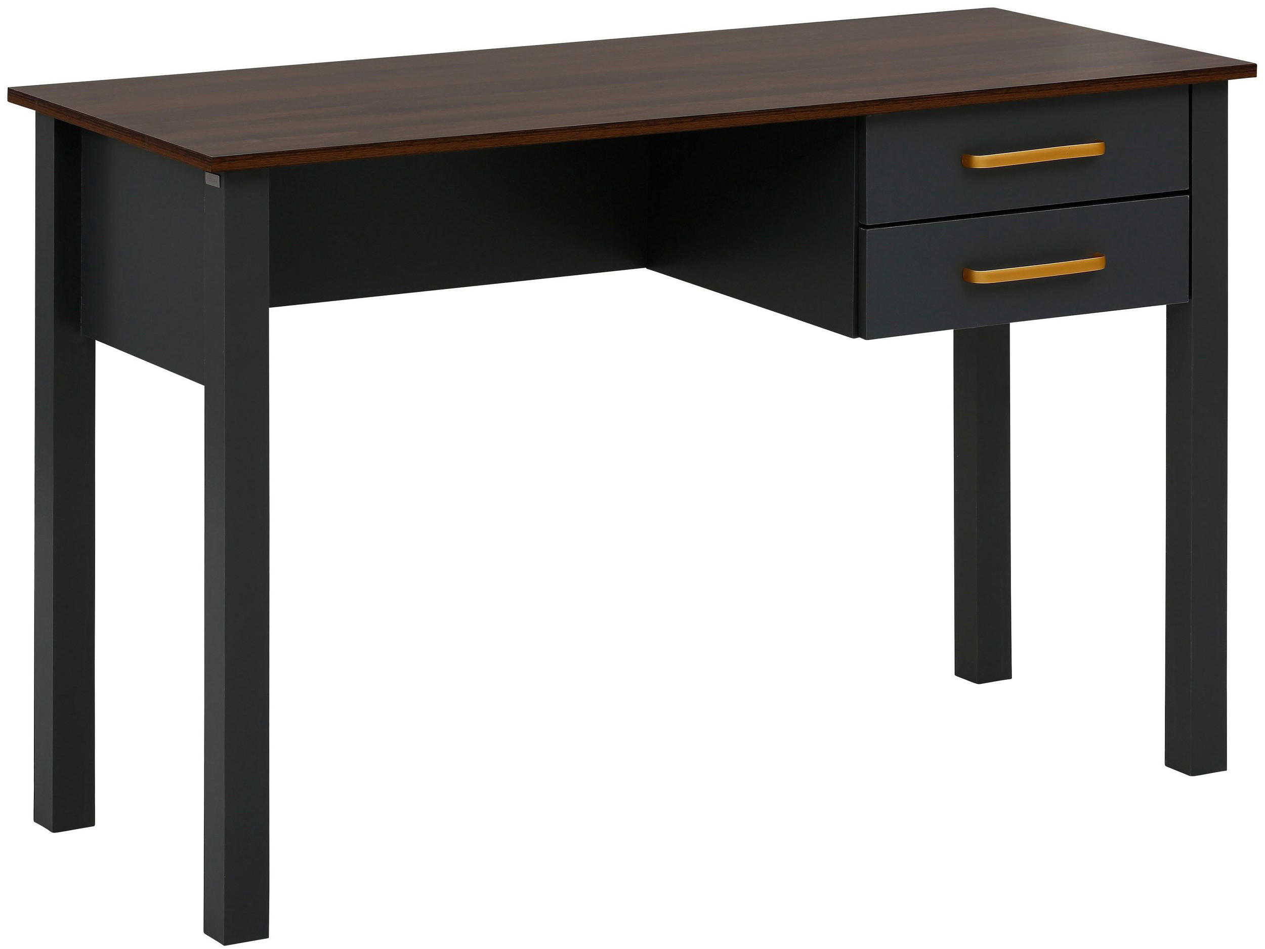 SCHREIBTISCH 120/77/50 cm  in Grau  - Goldfarben/Grau, Design, Holzwerkstoff/Metall (120/77/50cm) - MID.YOU