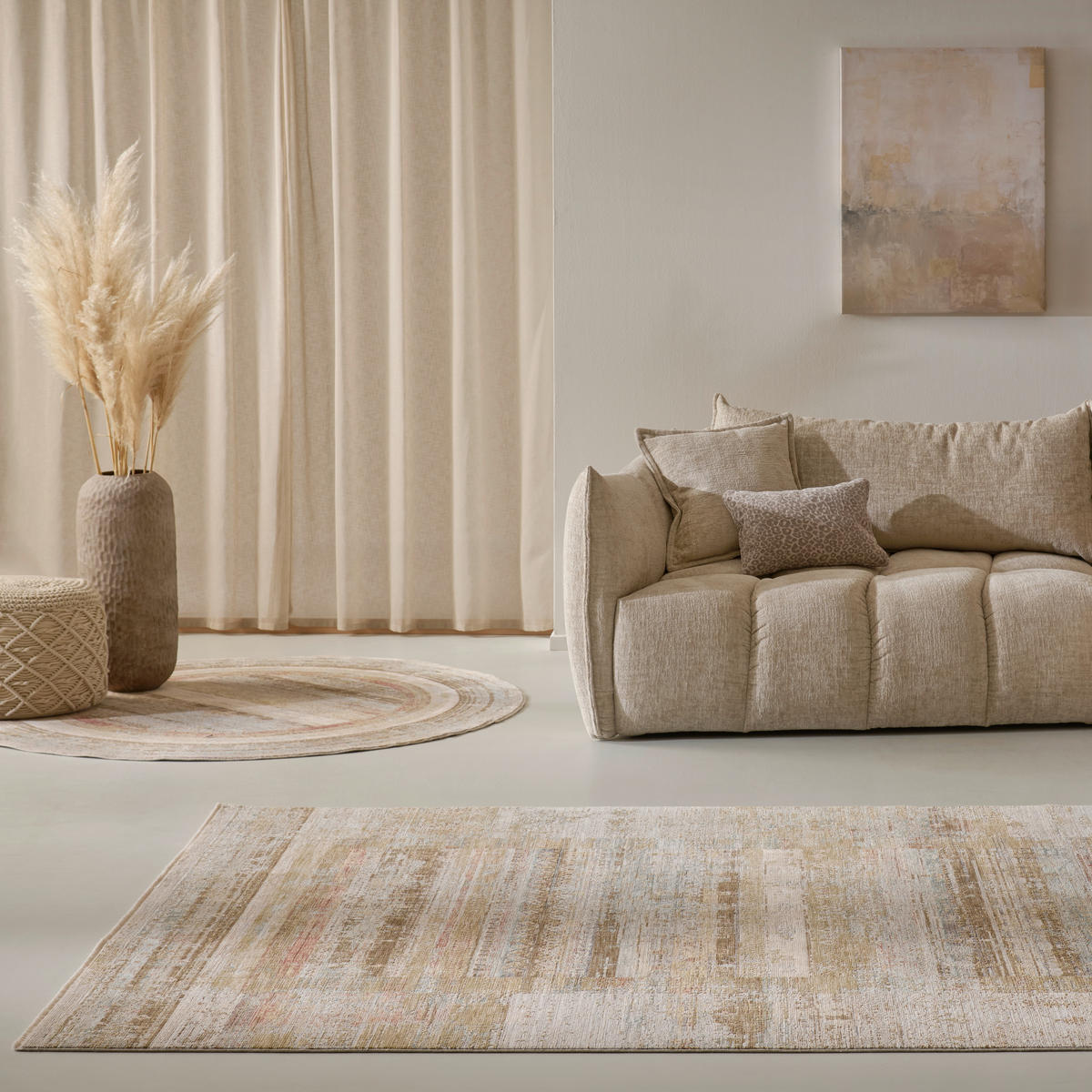 VINTAGE-TEPPICH 200/290 cm Paulien Braun, Beige rechteckig  - Beige/Braun, Design, Kunststoff/Textil (200/290cm) - Dieter Knoll