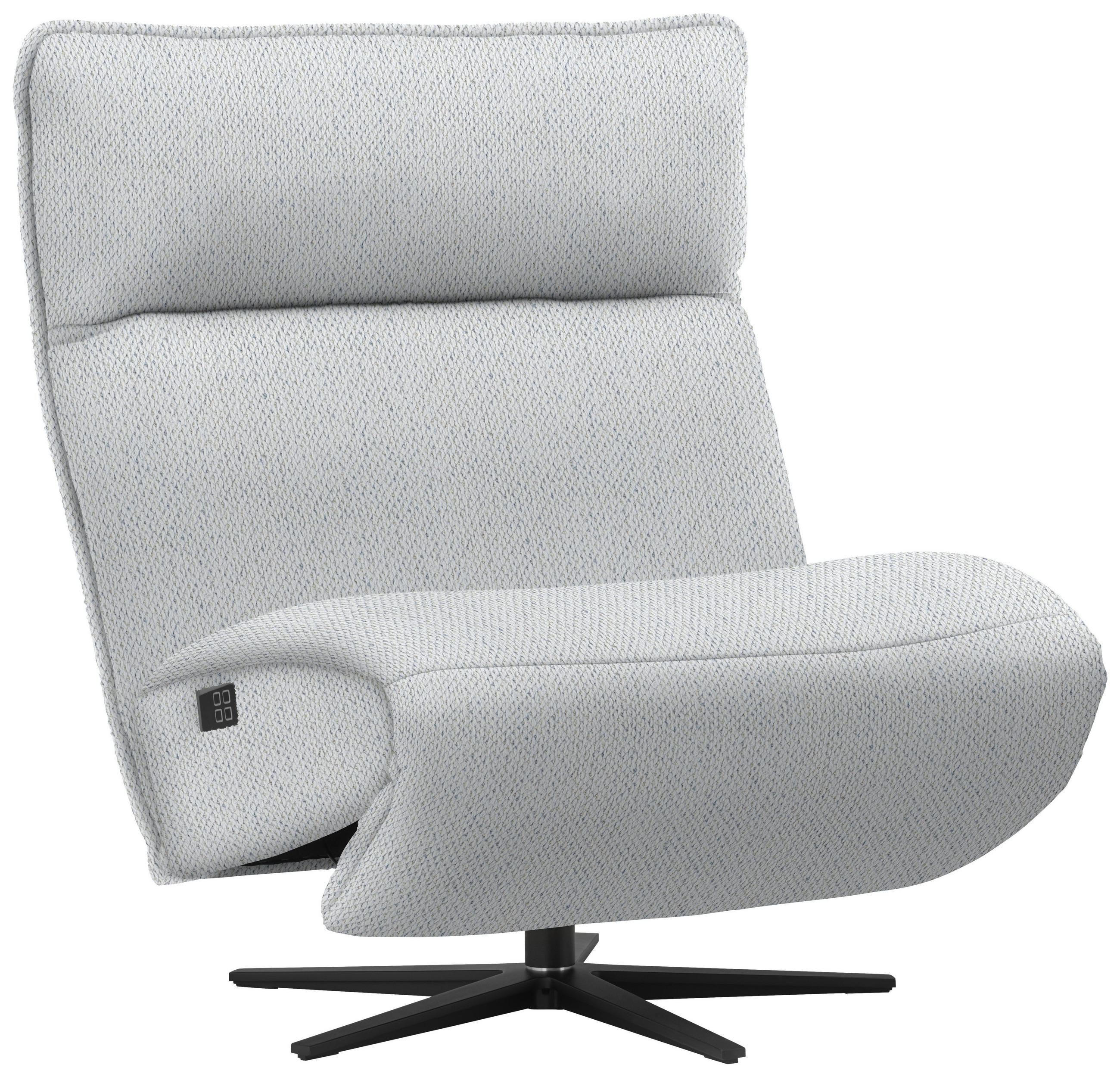 RELAXSESSEL in Textil Hellgrau  - Hellgrau/Schwarz, MODERN, Textil/Metall (90/106/96cm) - Chilliano