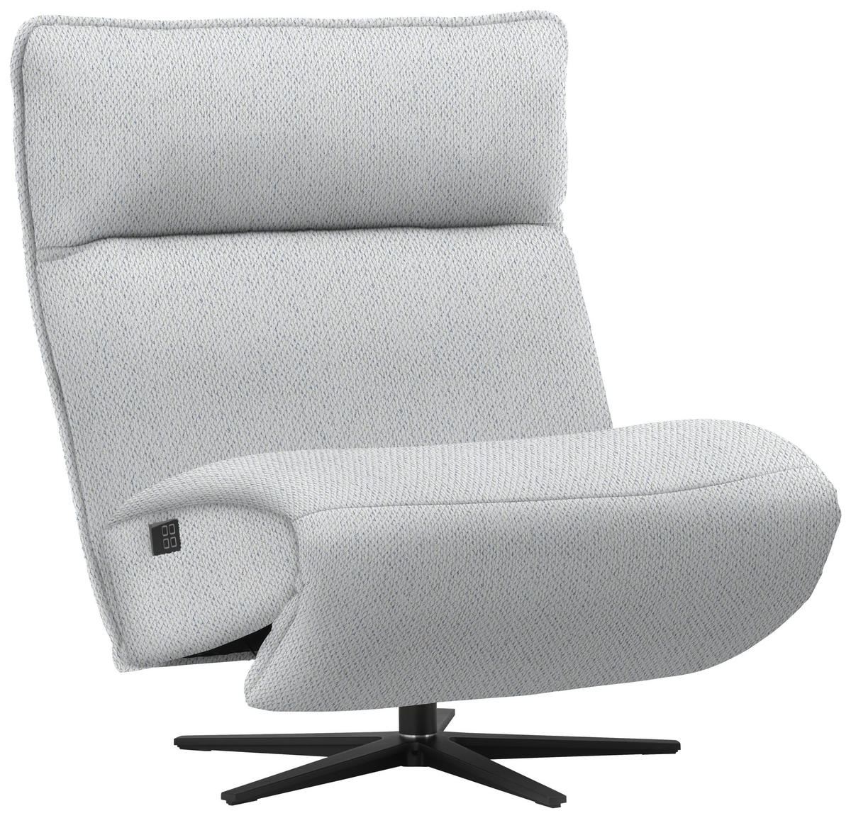 RELAXSESSEL in Textil Hellgrau  - Hellgrau/Schwarz, MODERN, Textil/Metall (90/106/96cm) - Chilliano