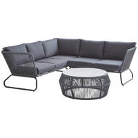 LOUNGE GARNITÚRA  211/217 cm   - fekete/antracit, Design, Üveg/textil (211/217cm) - Amatio