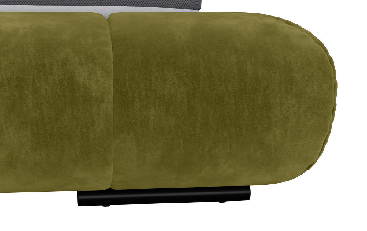 POLSTERBETT 160/200 cm,  in Grasgrün,  - Schwarz/Grasgrün, Design, Textil/Metall (160/200cm) - Belluti