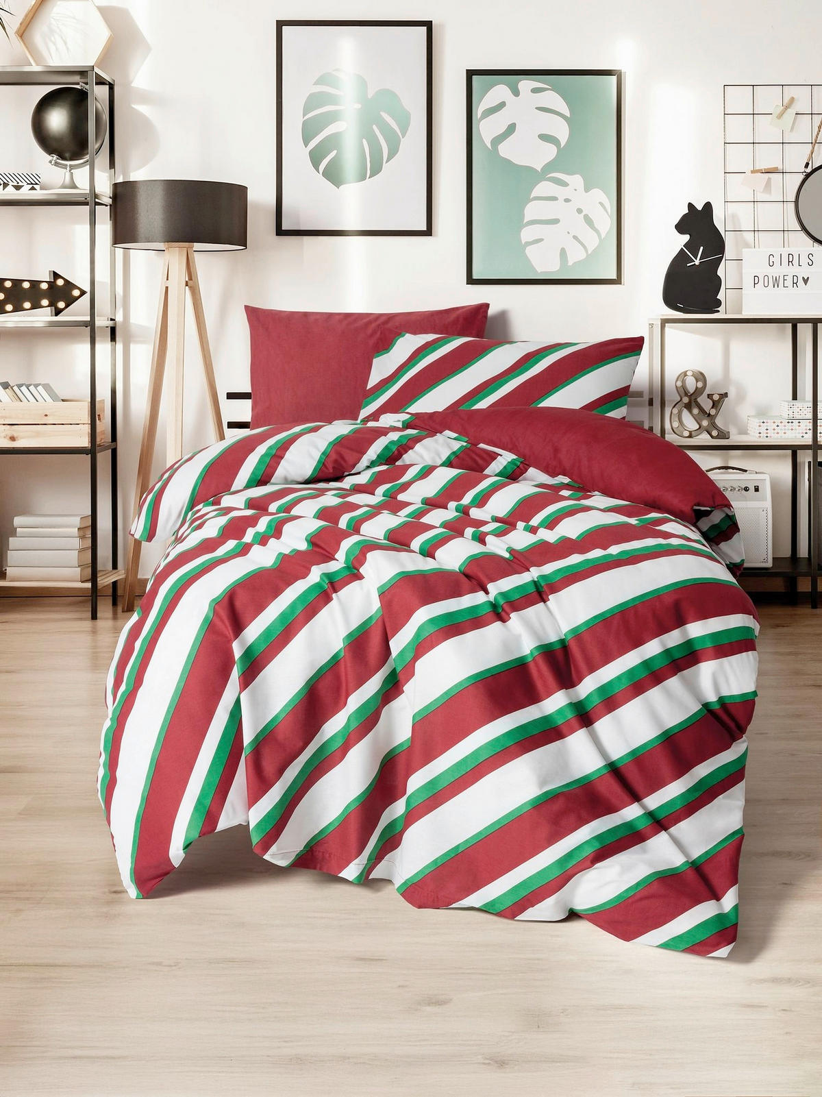 BETTWÄSCHE 2-teilig Merry - Red 135/200 cm  - Multicolor, Basics, Textil (135/200cm) - X-Mas