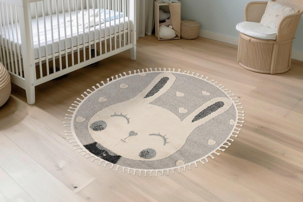 FLACHWEBETEPPICH 133/133 cm Grau  - Grau, Basics, Textil (133/133cm) - Kayoom