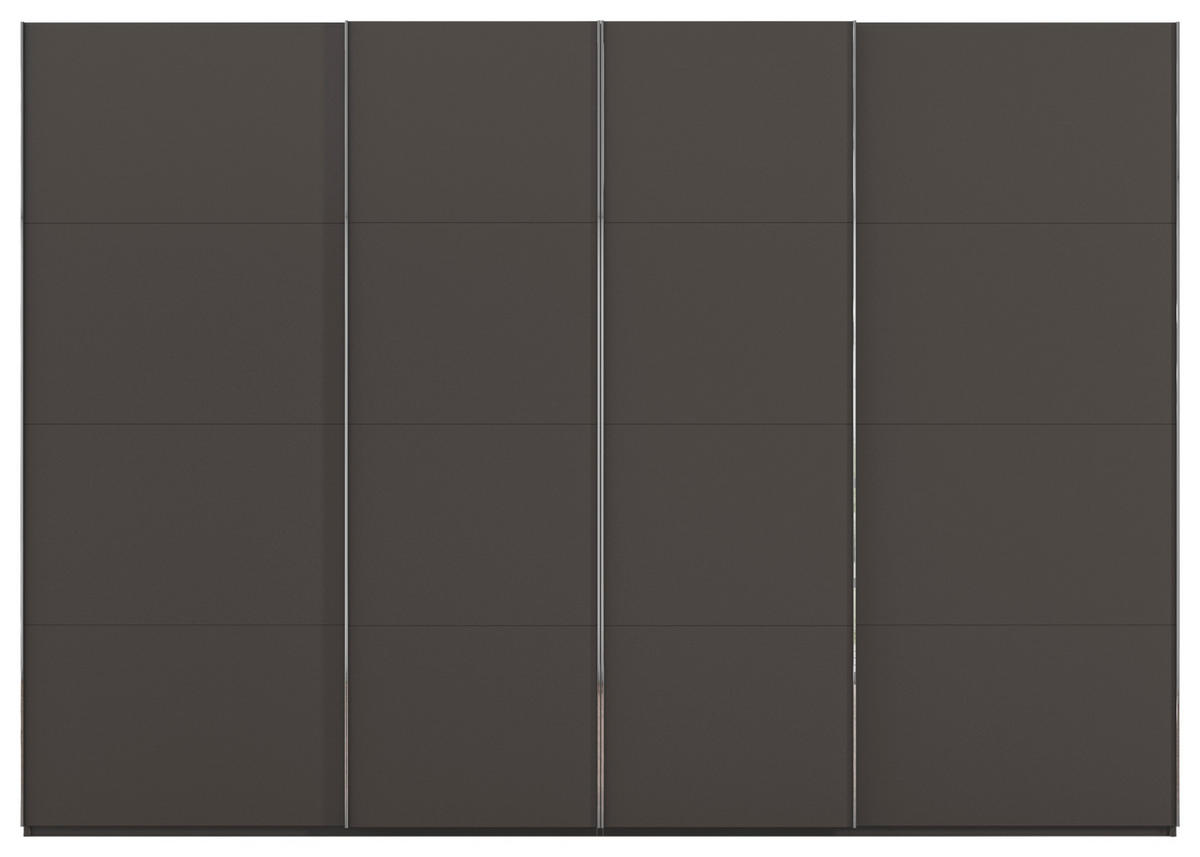 SCHWEBETÜRENSCHRANK 316/235/68 cm 4-türig Graphitfarben  - Chromfarben/Graphitfarben, Design, Holzwerkstoff/Metall (316/235/68cm) - Novel