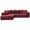 ECKSOFA in Mikrovelours Bordeaux  319/194 cm  - Bordeaux/Silberfarben, Basics, Kunststoff/Textil (319/194cm) - MID.YOU