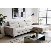 ROHOVÁ SEDAČKA, textil, pískové barvy - černá/pískové barvy, Basics, kov/textil (264/191cm) - Livetastic