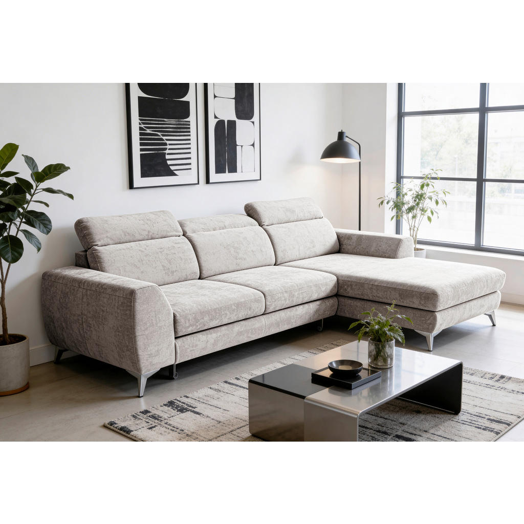 MID.YOU ROHOVÁ SEDAČKA, textil, pískové barvy