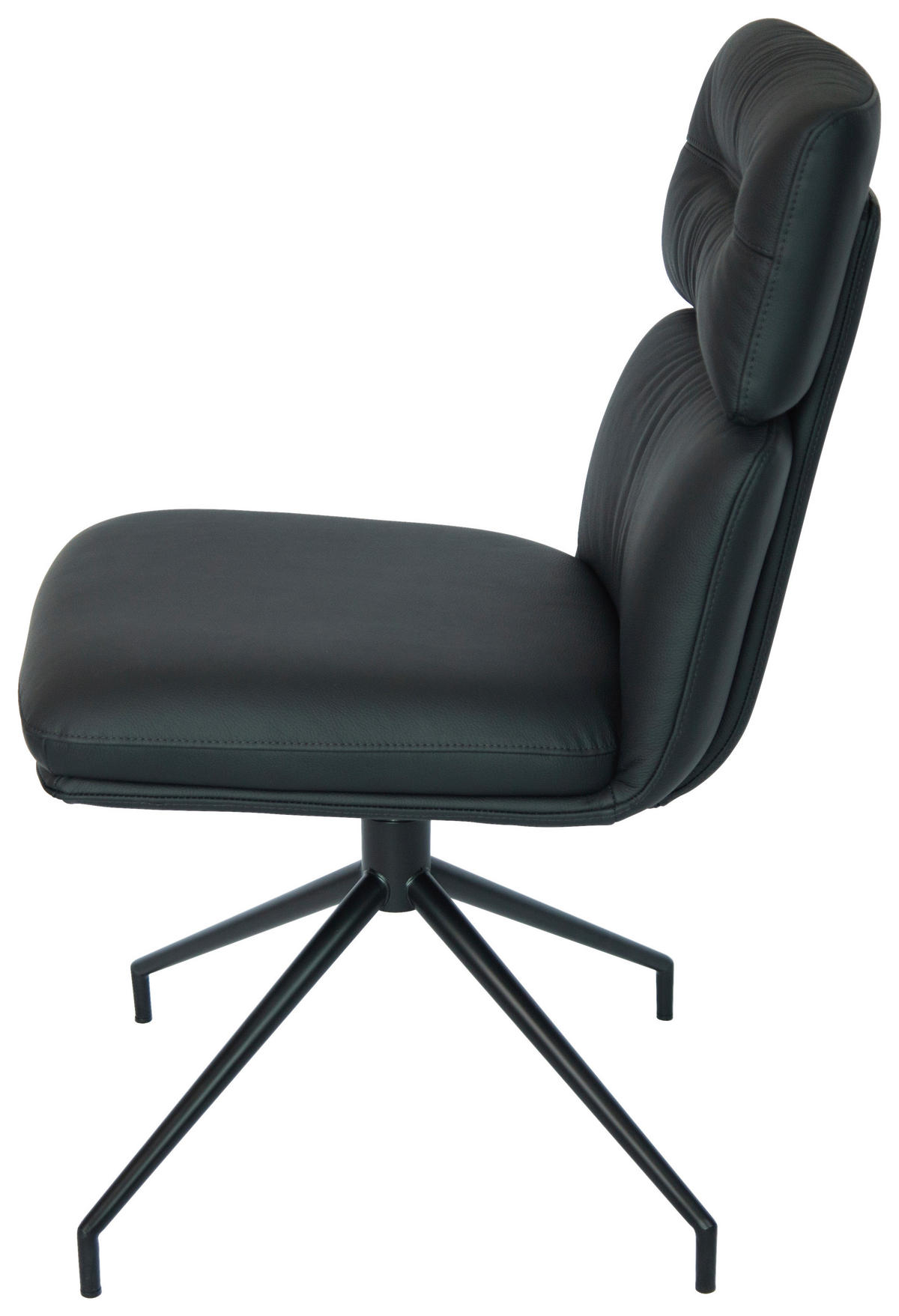 STUHL  in Eisen Echtleder pigmentiert Metall, Leder  - Schwarz, Design, Leder/Metall (50/92/64,5cm) - Dieter Knoll